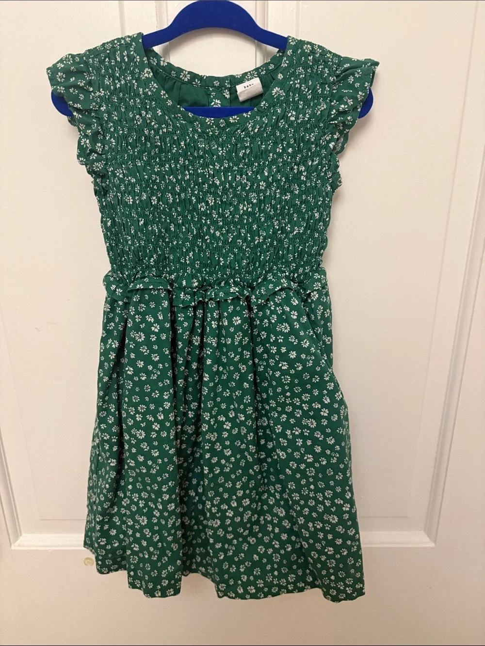 4T GAP Green Floral Smocked Waist Dress